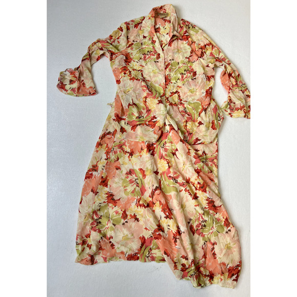 Notations Floral Blouse And Skirt Set Women’s Size XL Sheer Beach Wedding Easter - Picture 1 of 15